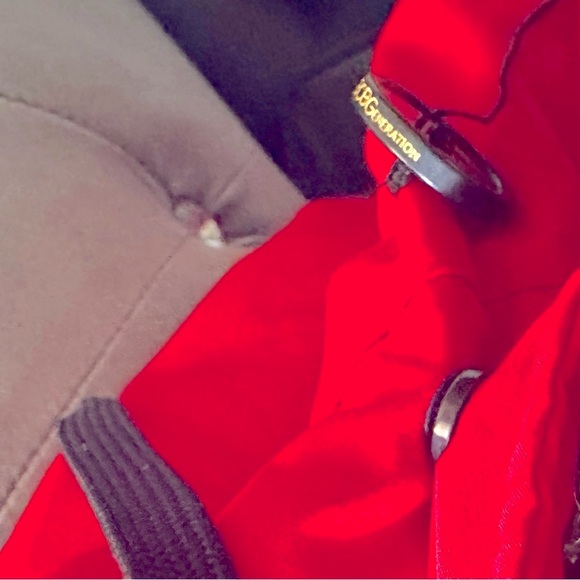 BCBGeneration Red Hooded Coat w/ Detachable Faux Fur & Black Sweater Cuf… - Picture 6 of 6